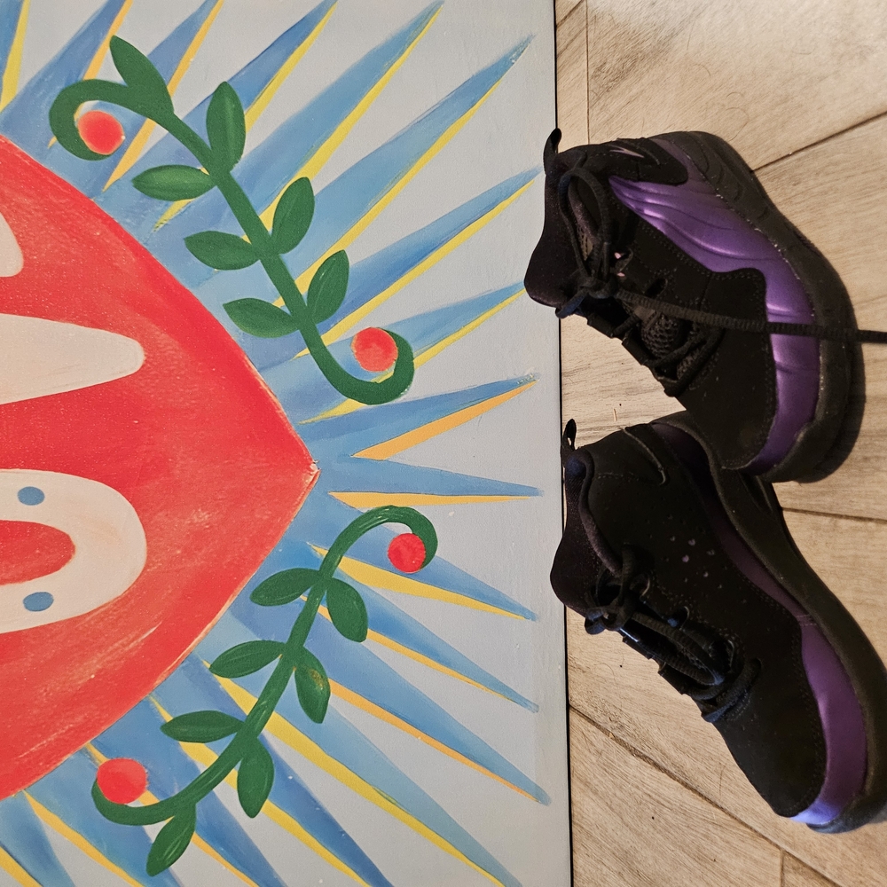 Kids Black and Purple Shoes